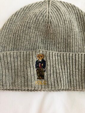 POLO Bear Knit Beanie - Light Gray - women’s